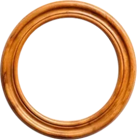 a wooden frame with a circular design on the top